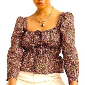 J. Crew x Liberty Top Organic Cotton Peasant Blouse Busy Izzy Size 6 - $148